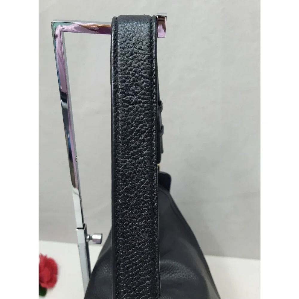 Marc Jacobs The Groove Black Pebbled Leather Flap Closure Hobo Shoulder Bag